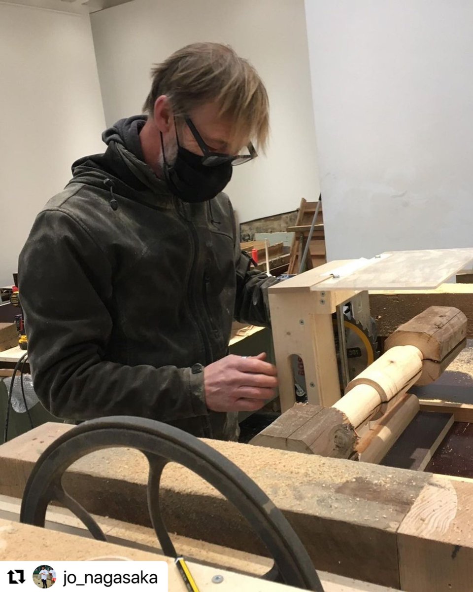 vba2020jp's tweet image. Photos posted on Instagram by Jo Nagasaka. Lathe turning of old  woods is also going on in Venice. #vba2020jp #vba2021jp #biennalearchitettura2021 #howwillwelivetogether