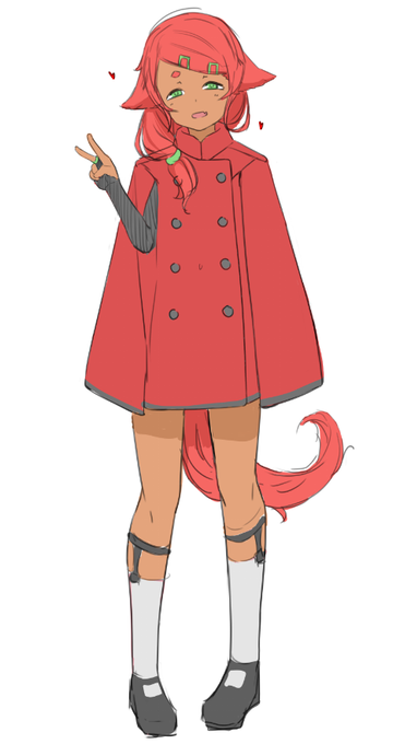 こういうコート見かけてかわいいなー。って思って描こうとしてたけどすでに暖かくなってきてる。 