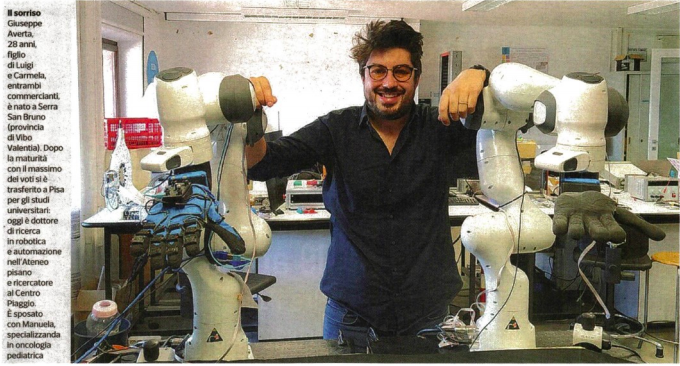 DII_Pisa's tweet photo. sul @Corriere il nostro Giuseppe Averta, premiato per la migliore tesi in #robotica in Europa, racconta le sue ricerche sugli automi del futuro @Unipisa @CPiaggioUniPisa 
https://t.co/P5ujH32cLX https://t.co/0v3Bkybac1