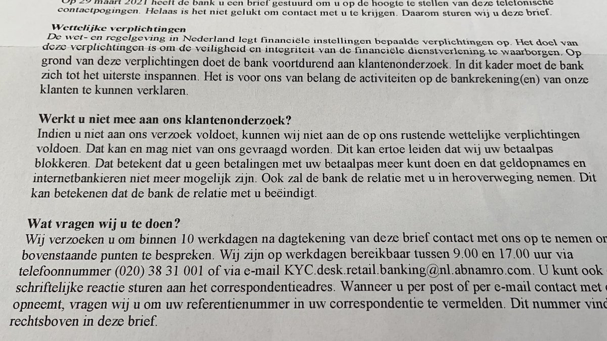 ierwin's tweet photo. @ABNAMRO de onbeschoftheid van een grootbank. Eerst een brief sturen dat jullie contact met mij opnemen. Vervolgens dat niet doen. Dan een brief sturen en dreigen mijn rekening op te heffen als ik niet direct terugbel. Waar haal je de brutaliteit vandaan?? https://t.co/ABpyXP6uK0