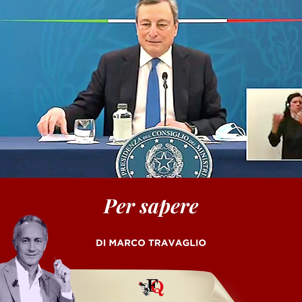 marcotravaglio's tweet image. Non so a voi, ma a me ieri Draghi è piaciuto. Non per l’azzardo delle riaperture premature, con 429 morti in 24 ore e il calo dei contagi in frenata, ma perché s’è assunto la responsabilità del “rischio ragionato” ➡ ilfat.to/3tscNxO  #edicola #Fattoquotidiano #17aprile
