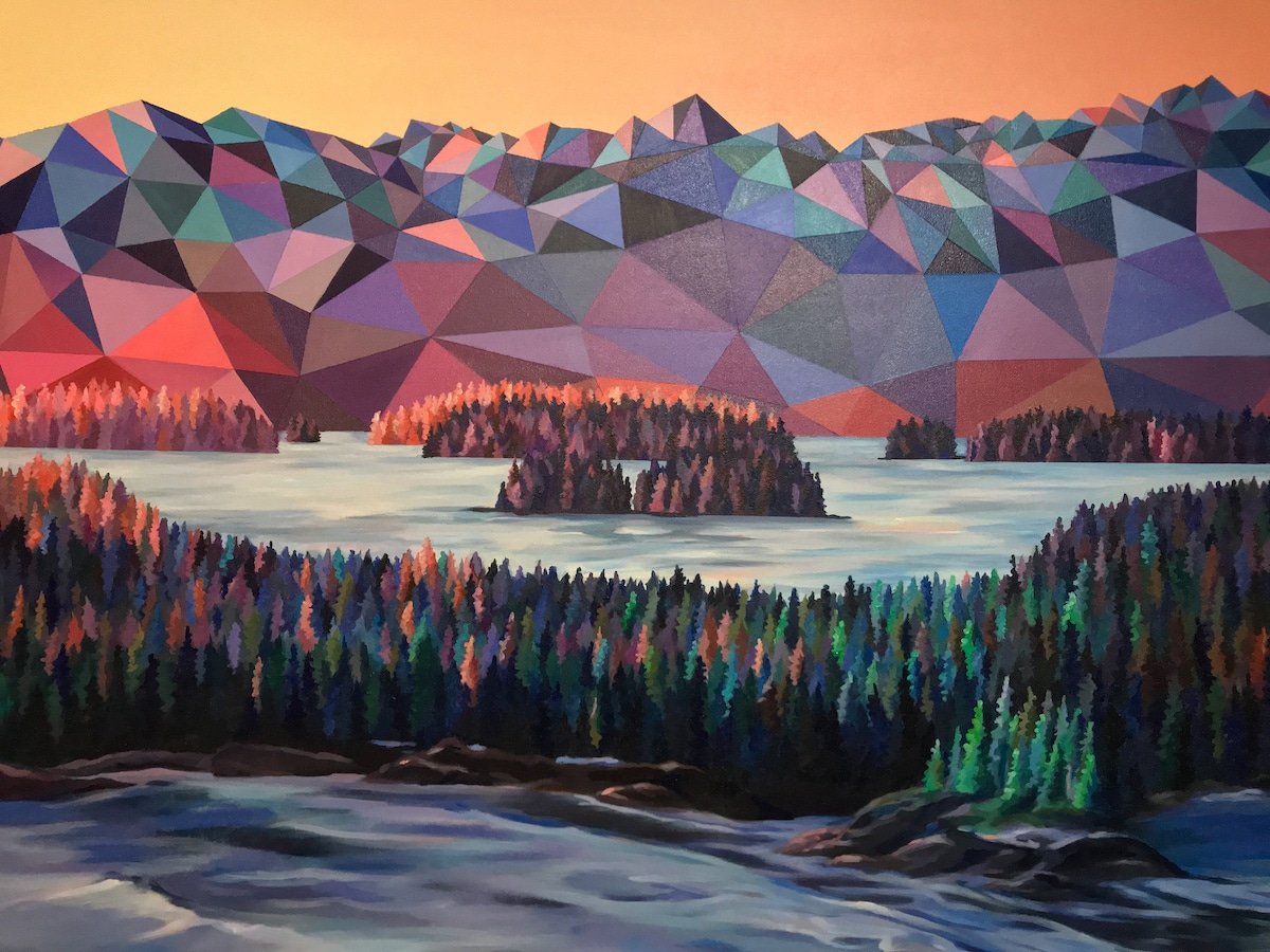 Artist #ElyseDodge sees #mountains differently. To her, the peaks and cliffs are triangles that form dazzling #geometric #landscape #art. mymodernmet.com/elyse-dodge-ge…