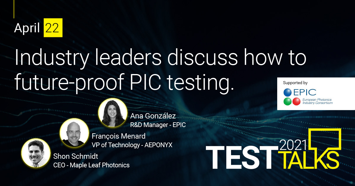EPIC_photonics's tweet photo. EPIC is glad to support @EXFO TEST Talk 2 on Photonics Integrated Circuits, to be held on April 22 at 16:00 CEST. Our R&D Manager, Ana Gonzรกlez and other industry experts will provide their insights on how to future-proof #PICtesting.
๐https://t.co/R9f9ti1mJg
#photonics https://t.co/h9PTjLSe6c