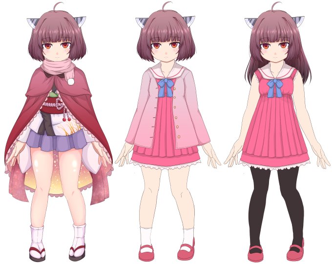 #みなさん去年の今頃はどんな絵描いてましたか 
仕事が無くなったので張り切って立ち絵描いてました。結局公開に至らなかった差分も割とあったり(;'Д`)
そろそろ自分の動画用に新しいのを描かねば/(^o^)\ 