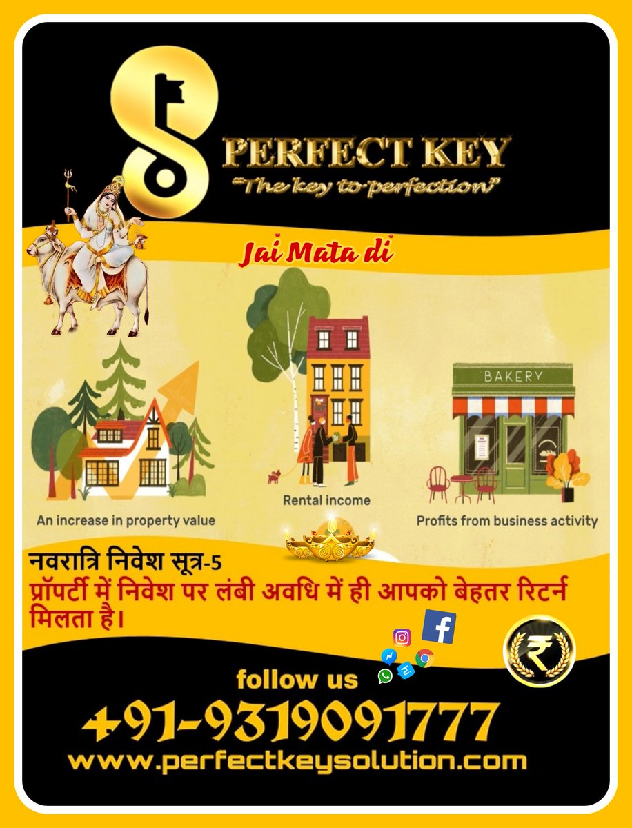 Perfectkey4u's tweet photo. Happy Navratri #perfectkey  #navratri2021  #investment #propertyinvestment  #jaimatadi #Tips https://t.co/oWysWDIXn6