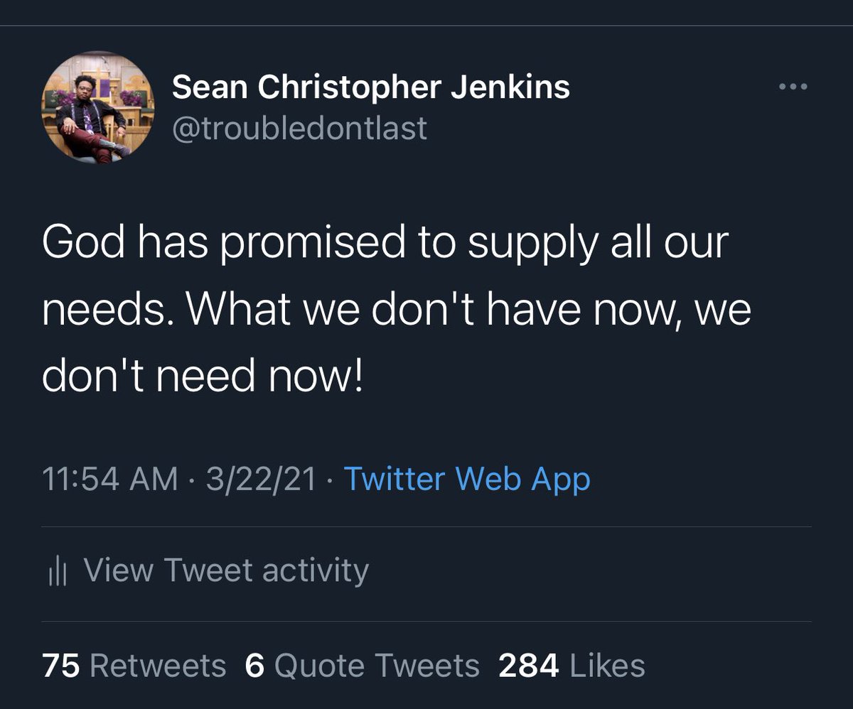 upliftwithdrj's tweet image. God meets daily needs daily. Not weekly or annually. He will give you what you need when it is needed. #philippians419

In God is everything you lack! #godwillmeetyourneeds

Long before Zaccheaus couldn't see Jesus, the tree was already planted to meet his need. #godwillsupply