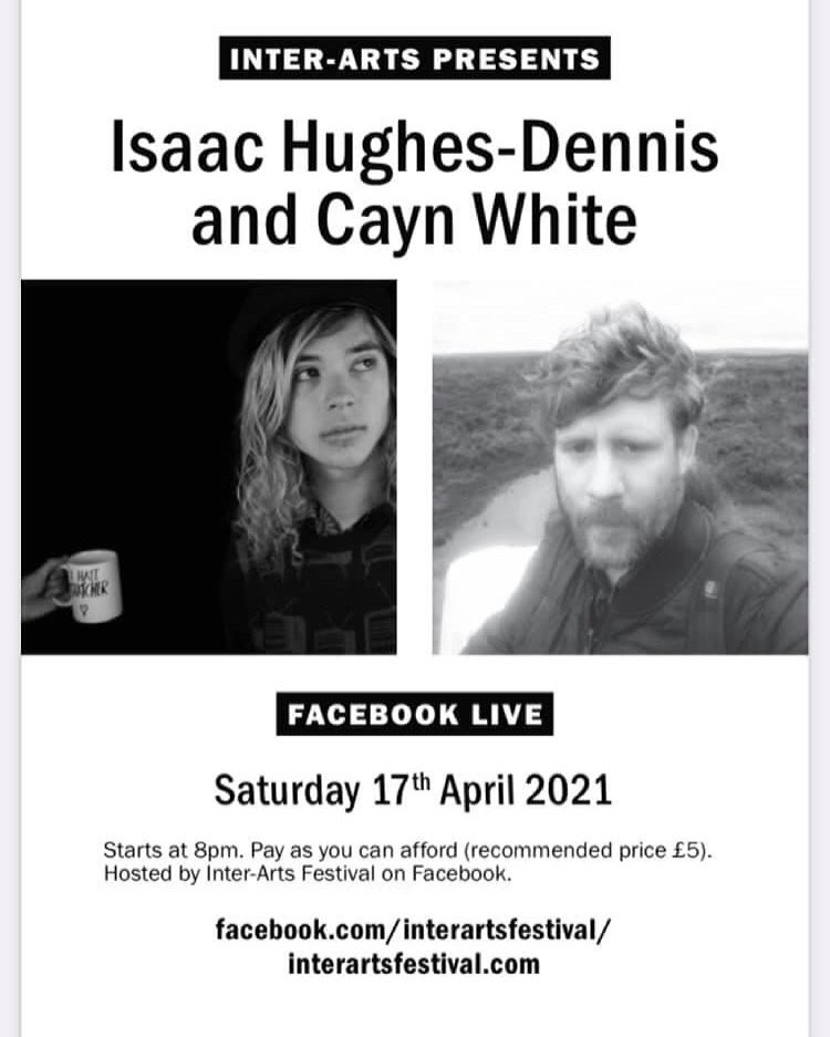 Do not miss this excellent evening of performance with Inter-Arts Festival, @cayn85 &amp; <a href="/IsaacH_D/">Isaac Hughes-Dennis</a>  it’s gonna be truly spectacular. Starts at 8pm Tonight on Inter-Arts Festival Facebook page. facebook.com/interartsfesti… 💗💗💗