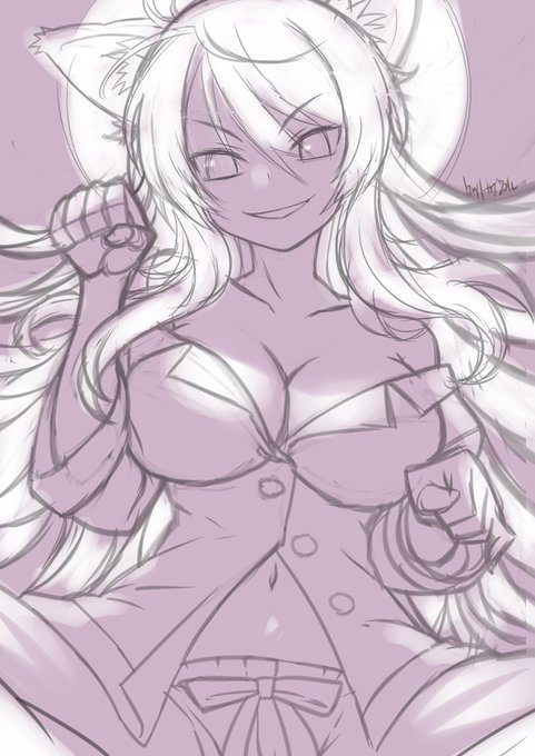 というわけでブラック羽川さんのラフはこちらだにゃー😌 