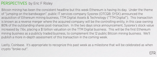 This week in crypto M&amp;A, a $1 billion Ethereum mining transaction creating the first publicly traded Ethereum mining business.

bit.ly/3dqWSKm

#CryptoMandA
#Ethereum
