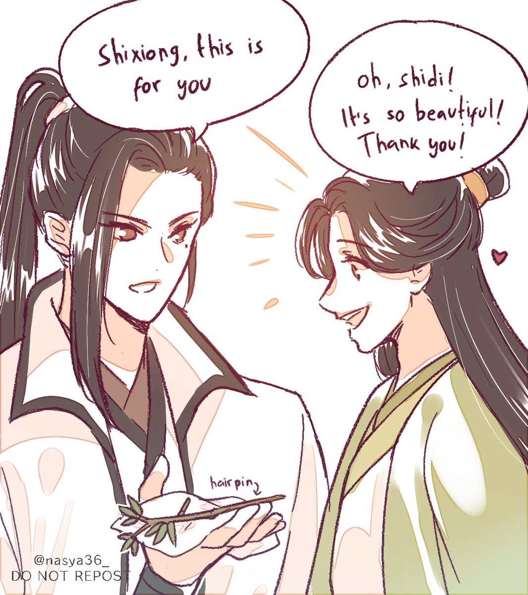 (1/2)Bro, is it gay to give hairpin as gift to you shixiong? 
#liushen 