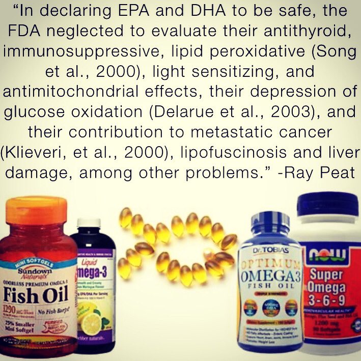 RaypeatT's tweet photo. Fish oil and omega3 are toxic and problematic. Studies showing benefits of these usually, if not always, have ridiculous errors, confounding factors, or syllogisms in the conclusions. #fishoil #omega3 #raypeat #bioenergetics #brainhealth https://t.co/POzVtXQgLq