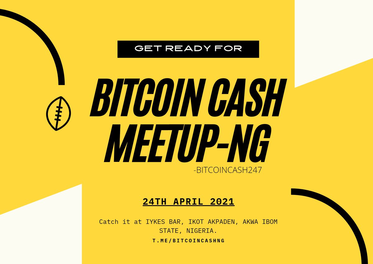 🔴 Reminder 🔴

#Bitcoincash Meetup Holds on the 24th of April In Akwa Ibom State, Nigeria. 

<a href="/SatoshiAngels/">Satoshi's Angels</a> <a href="/BCHmeetups/">Bitcoin Cash Meetups</a>
<a href="/Nurain_Dev/">Nurain🥑</a> <a href="/bestiecrypto/">BestieCrypto</a>
Don't miss