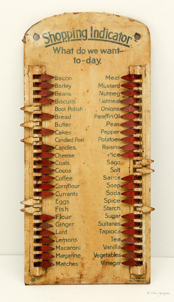 Reusable shopping list from 1920’s