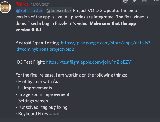 rjproz's tweet photo. Project VOID 2 Update 
Android: https://t.co/2hwI87Apxv
iOS: https://t.co/pUsTDklWjT https://t.co/wXG1brNJ5B