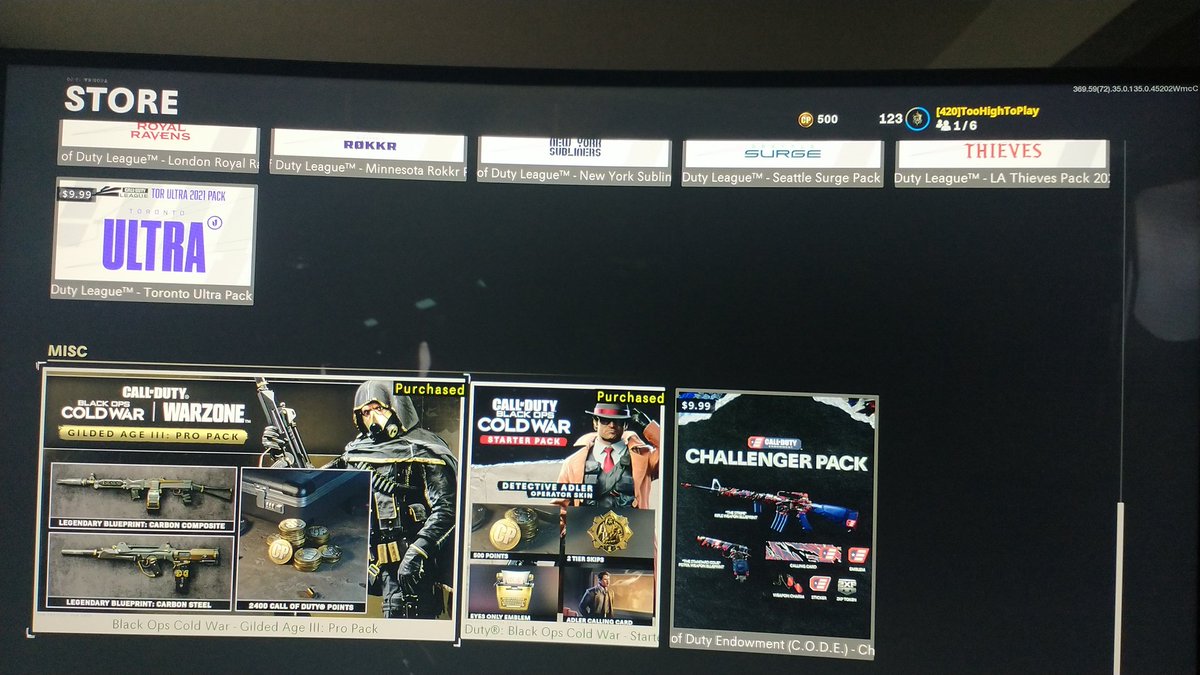 TooHighToPlay's tweet photo. @CallofDuty @Activision @RavenSoftware 

Something happened here. I'm missing my 2400 cod point from the bundle  obviously not the only one. https://t.co/P5hhbDJL74