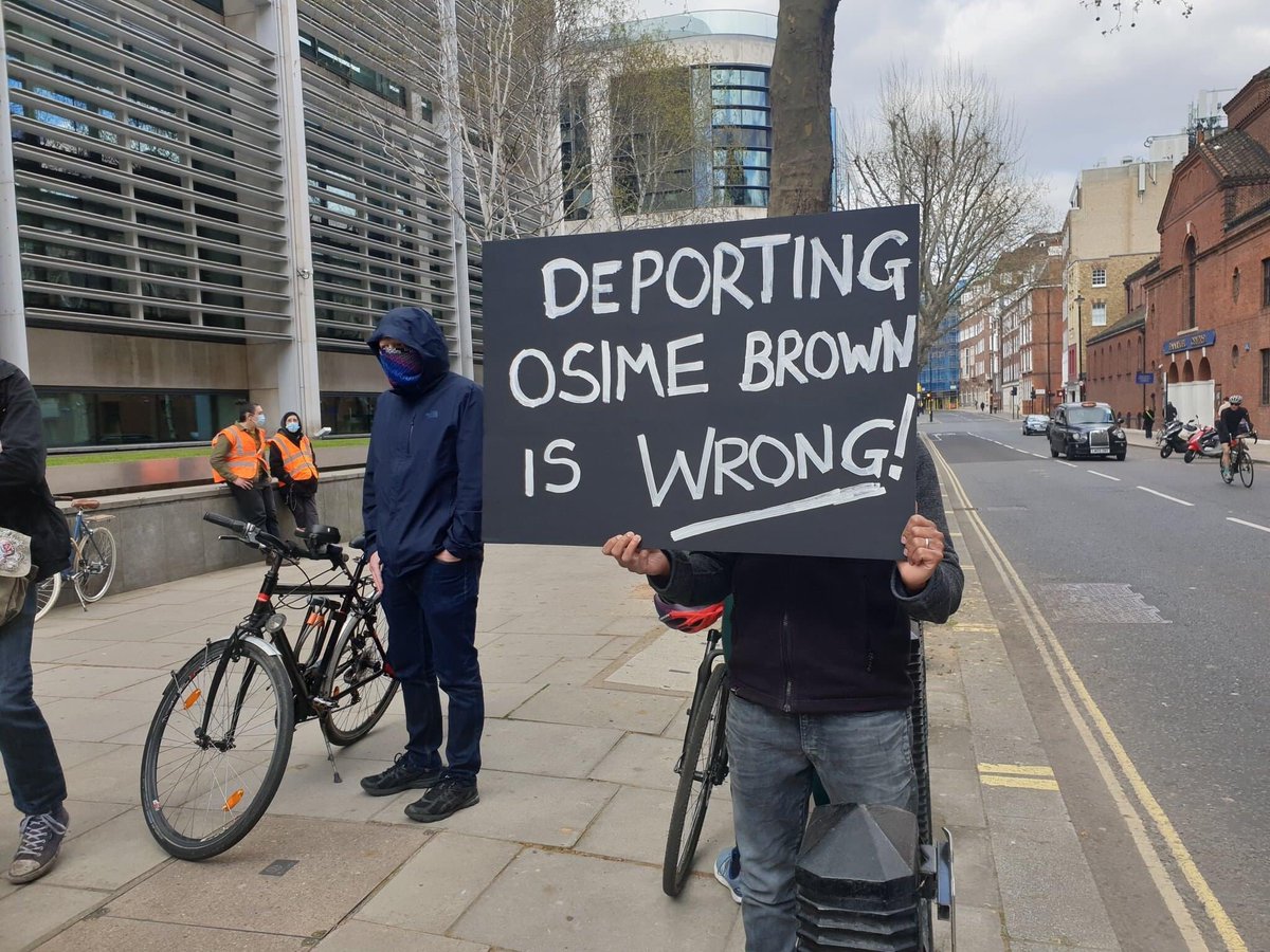FreeOsimeBrown's tweet image. Thanks to you all, our wonderful supporters, Activists, Journalists, MPs, and all those who took part in the protest yesterday online and outside the Home Office.

#StopTheDeportation #OsimeNeedsHisFamily #JusticeForOsimeBrown