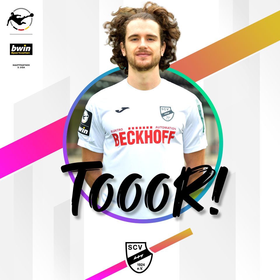 SCVerl's tweet photo. 1:0 | 17‘ | 1:0! Corboz und Janjic kombinieren sich zusammen zur Führung. Zunächst setzt Corboz Janjic ein, der frei vor Königshofer auftaucht und diesen vorbeispitzelt. Corboz rauscht heran und trifft!

#scverl #SCVKFC #3liga #zeigtsuns #fu3ball #matchday https://t.co/KKiPpm7kJ0