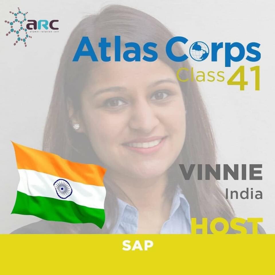 arc_simc's tweet photo. Congratulations to our alumna @VniJain for being chosen to represent India at the @atlascorps Global Fellowship! We wish her all the success in her career. https://t.co/MnWN6K2ZX9