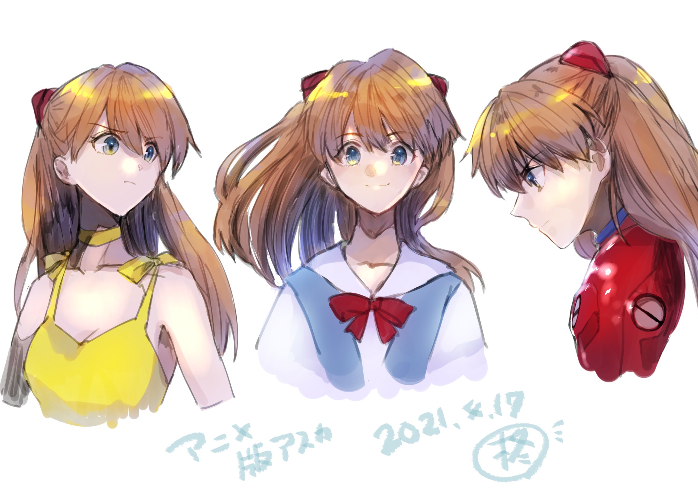 柊 絵仕事募集中 アニメ版画集より模写風練習 エヴァンゲリオン 惣流アスカラングレー アスカ T Co 4d9bs5ihmc Twitter
