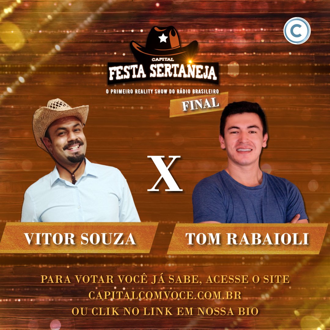 capitalcomvoce's tweet photo. Votação aberta e você é quem escolhe o Vencedor do Reality Festa Sertaneja! clique no link e nossa Bio e vote!
#radio #capital #radiocapital #aovivo #webradio #saopaulo #capitalcomvoce #multiplataforma #festasertaneja https://t.co/6aWhFM5oks