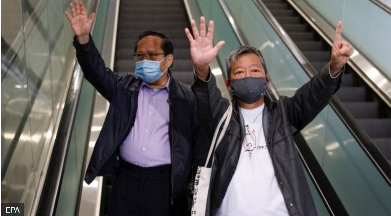 gaoyu200812's tweet photo. 黎智英、李柱銘等9名民主派人士，在西九龍裁判法院被判囚。多維報導：“香港大公報發文指，壹傳媒旗下的《蘋果��報》是香港國安的一大漏洞，呼籲港府取締，刻不容緩。”《蘋果日報》是當前香港可以與“一國兩制”相關聯之一、二，若隨了大公報的心願，香港還有無“兩制”之象徵？田飛龍高論不是空穴來風 https://t.co/th19dR30eq