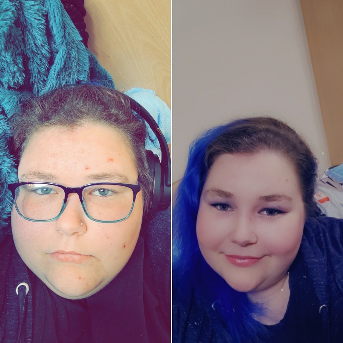 ticktockclock19's tweet photo. The same person with the same Mental illness  one photo I'm struggling but not showing it, the other I'm struggling just as much but no energy to hide it. You can't say someone "looks okay mentally" because in both these photos I'm extremely suicidal.Although I don't look like1/? https://t.co/ihb0BIjJQG