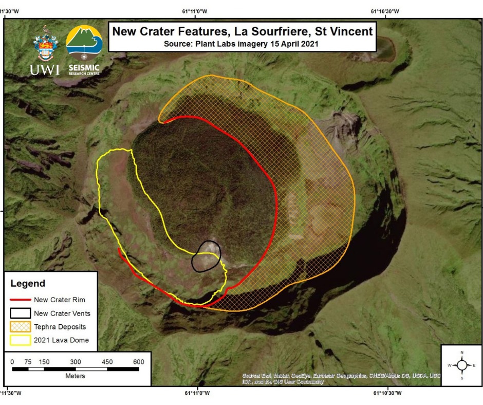 La Soufrière, St Vincent Scientific Update – 17 04 21 6 a.m.