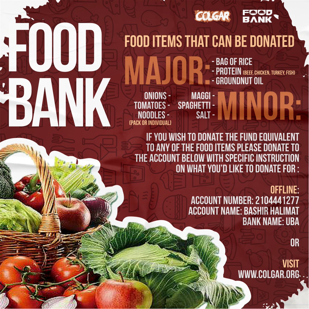 COLGAR5's tweet photo. What you need to know about Colgar Food Bank ⬆️⬆️⬆️ #colgarfoodbank #charity #foodbank #kwara #Ilorintwittercommunity  #MuslimsConnect https://t.co/TSzQQHgEKR