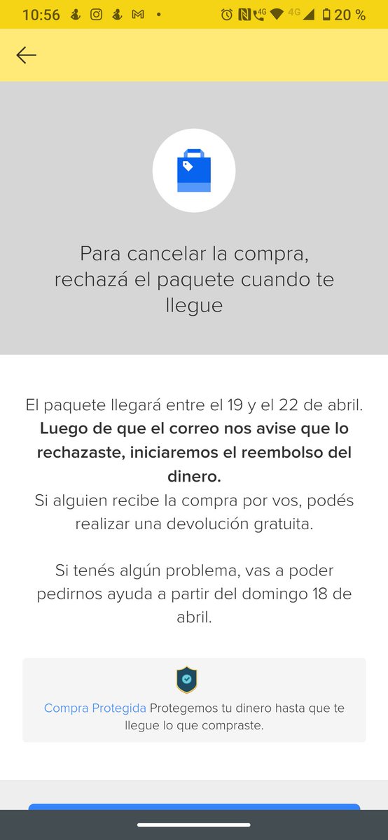 tomibarri's tweet photo. @ML_Ayuda No está en camino pero de todas maneras no me deja cancelar https://t.co/VPZ3ODDiCk