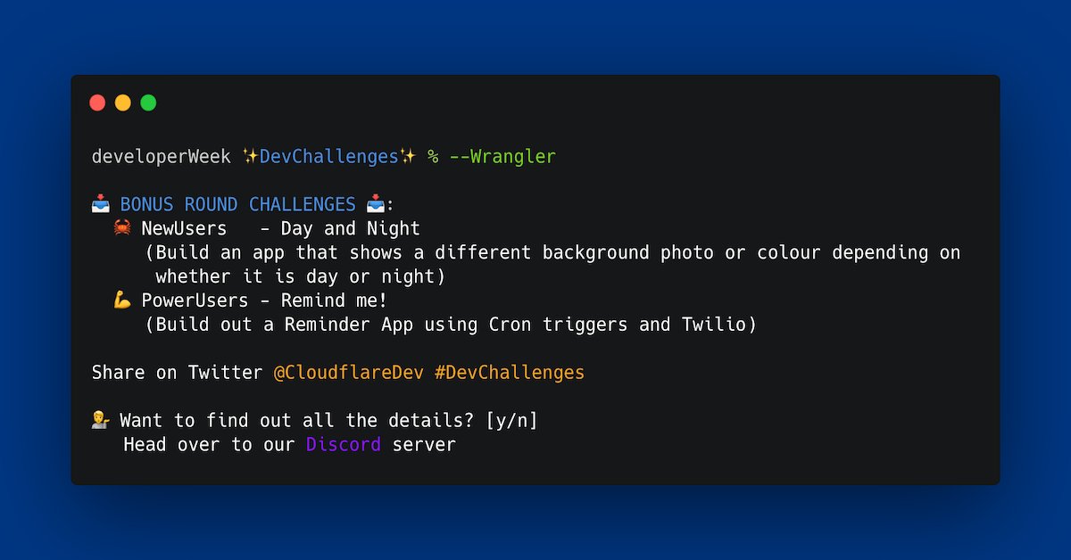 Cloudflare Developers On Twitter Bonus Round Challenges Show Us What You Can Do With The Cloudflare Platform Join Our Dev Discord Server Here Https T Co Ww4s2qvmyb Read More On Our Blog Here