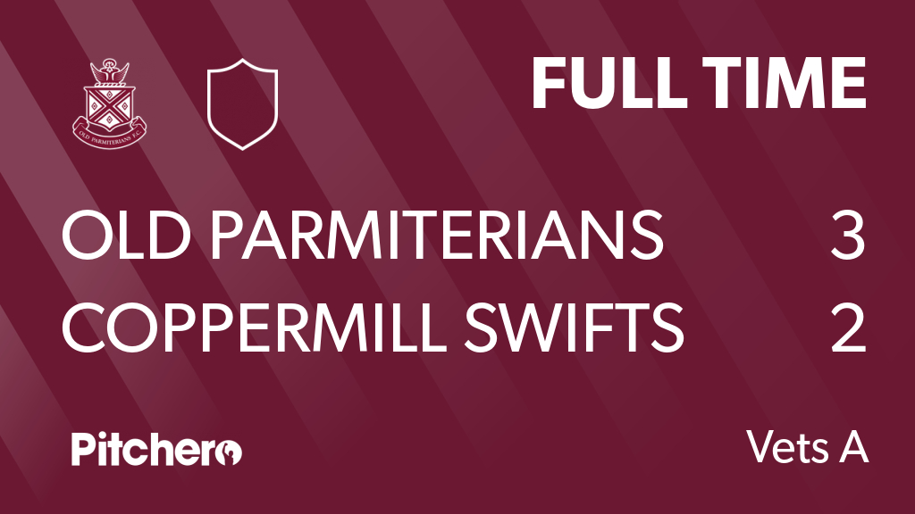 oldparmsfc's tweet photo. FULL TIME: Old Parmiterians FC 3 - 2 Coppermill Swifts FC Vets
#OLDCOP #Pitchero
https://t.co/GDvqHVesqy https://t.co/nKWhLkjGmU
