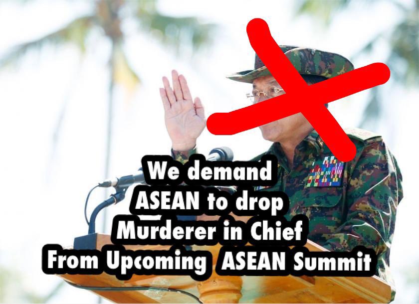 axen_sett's tweet photo. Please ASEAN doesn't invite and don't allow to attend the Murder-In- Chief Mung Aung Hlaing. We have our legitimacy Government ( NUG). Please recognize our NUG government and support them.
#WhatsHappeningInMyanmar 
#ASEANrejectSAC 
#April17Coup https://t.co/EiSlNQhqM8