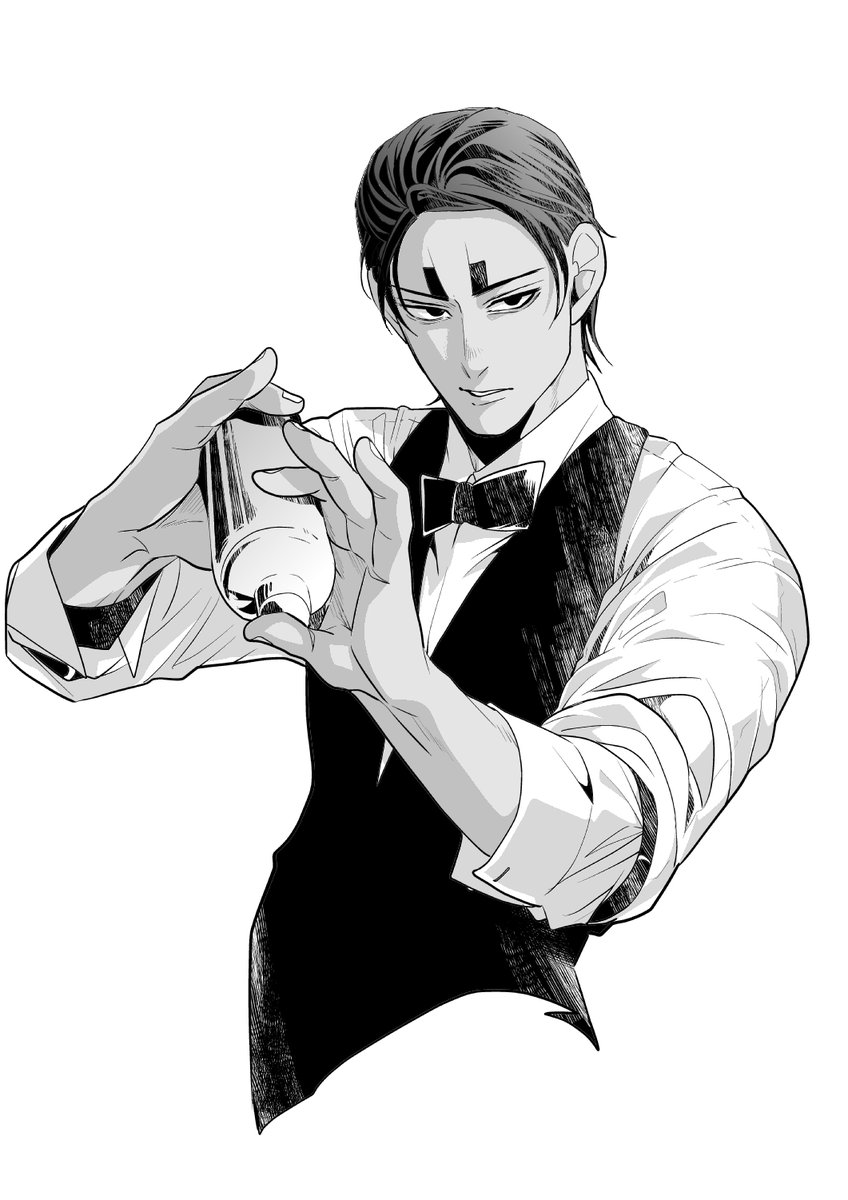 バーテン之進 矢沢 原稿中のイラスト