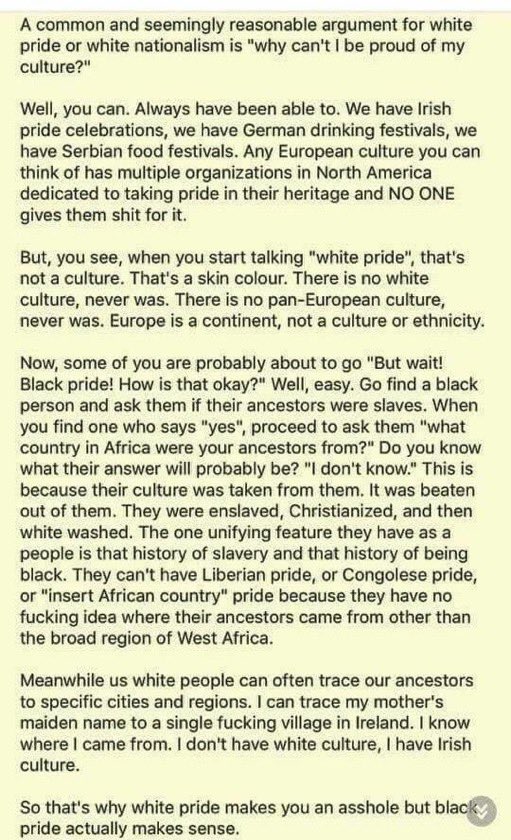 MongoSlade64's tweet photo. @washingtonpost Looks like I’ll be posting this a lot. The unknown author makes some excellent points on “white pride” and how it can be toxic. https://t.co/VJhgttaPZn