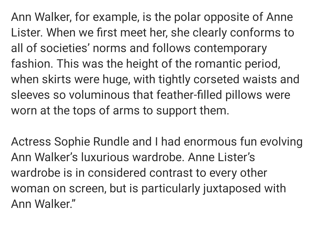tom pye saying he 'had enormous fun evolving ann walkers luxurious wardrobe' with sophie 🥺 also tom using that pic of sophie, so true of him