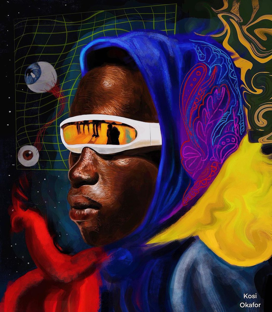 New_Comma's tweet photo. Kosi Okafor (@kosithecreator) is a Digital Artist &amp; Illustrator who loves "painting realistic photos with a mash of colour and fire in [his] brushstrokes".

His work aims to show the richness of dark skin and how conscious we are to our environment and excellence.

#CommaSelects https://t.co/uCSKM4vZPM