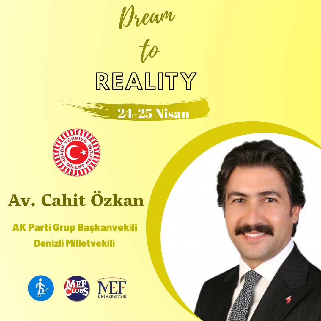 Arkadaşlar merhaba,24-25 nisan tarihlerinde gerçekleştireceğimiz''Dream to Reality'' Zirvemizin konuklarını sizlere tanıtmaktan mutluluk duyuyoruz.zirvemizin bir diğer konuğu,Siyasetçi AK Parti Grup Başkanvekili Cahit Özkan!Hepinizi Bekliyoruz.#turkishstudentsaretired #Haftasonu