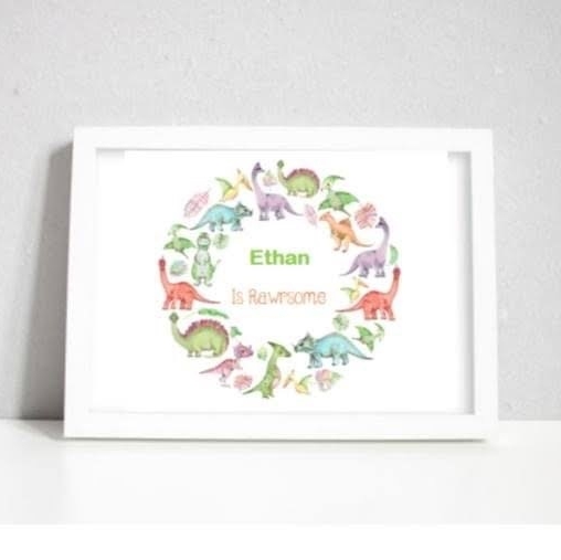 Decorating a room with a dinosaur theme? Have a birthday or occasion coming up for someone who loves dinosaurs? Or just want to give a thoughtful gift? This Dino print will put a smile on any dinosaur-loving person's face! 

<Paid AD from Refine and Design>