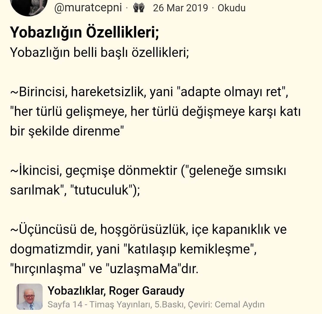 YOBAZLIĞIN ÖZELLİKLERİ - GARAUDY.