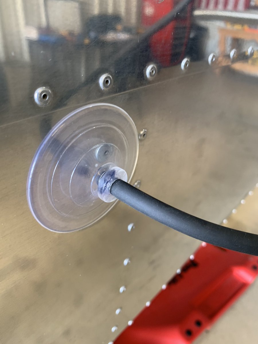 RV12Proj's tweet photo. High tech static system testing...suction cup✅, rubber hose✅, &amp; plunger✅! #RV12 #N623RV #DynonSkyviewHDX https://t.co/8hAasYeO4y