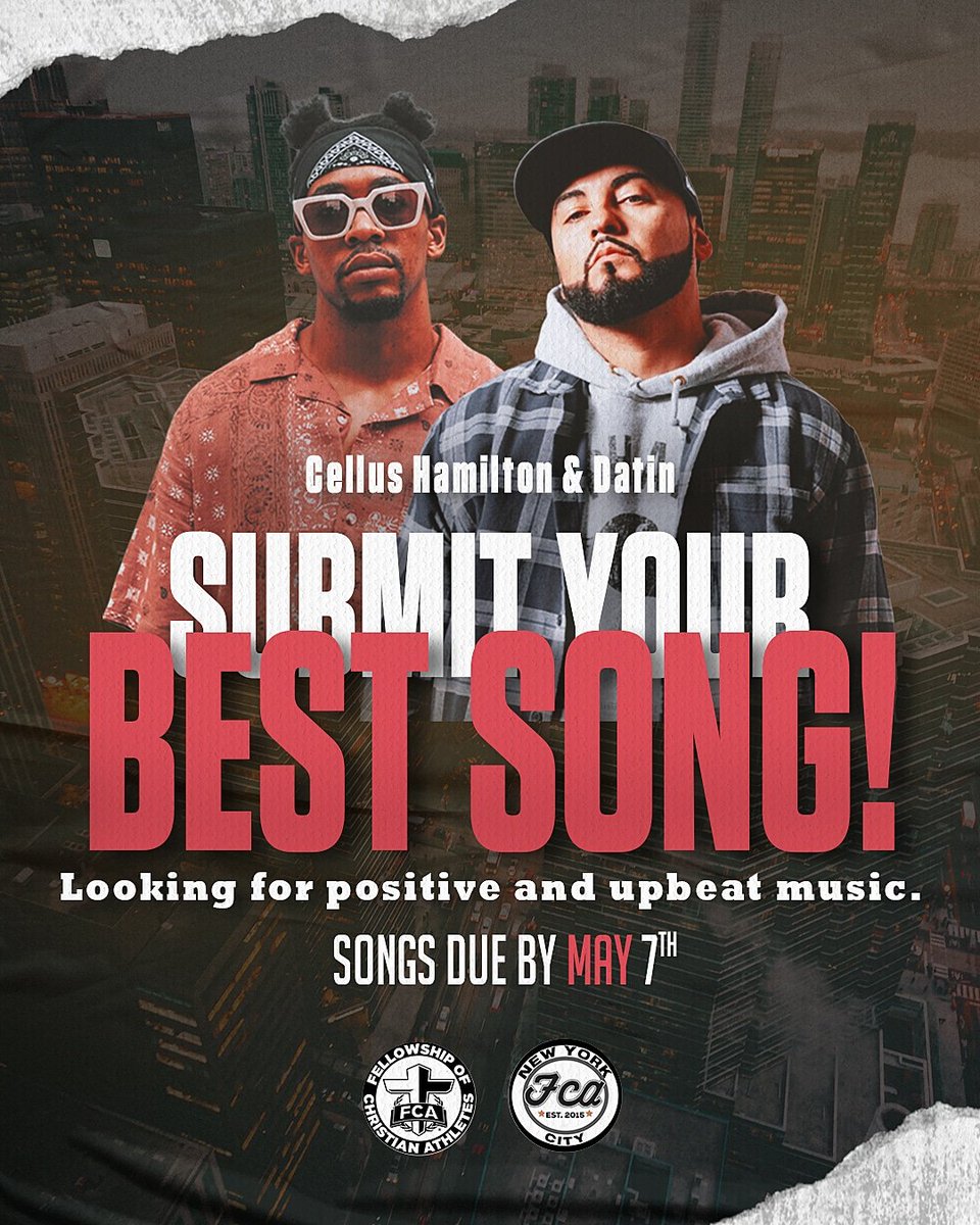 || DāTiN || (@datin_tripled) on Twitter photo Me & my bro <a href="/CellusHamilton/">Cellus Hamilton</a> are partnering with the FCA to put together a mixtape & we want YOU to be part of it! Submit your best FINISHED song! We’re looking for upbeat/ uplifting music. Send it to music@sowandtell.co Me & my bro <a href="/CellusHamilton/">Cellus Hamilton</a> are partnering with the FCA to put together a mixtape & we want YOU to be part of it! Submit your best FINISHED song! We’re looking for upbeat/ uplifting music. Send it to music@sowandtell.co