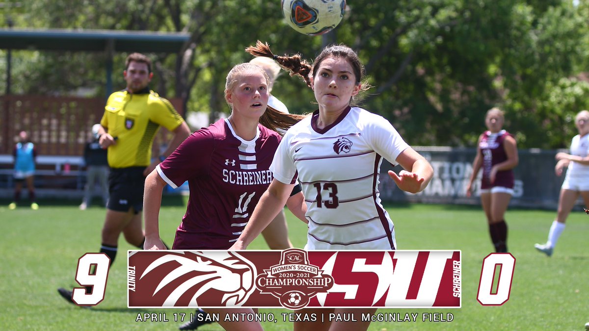 FINAL: <a href="/TUWSoccer/">Trinity Soccer</a> knocks out Schreiner, 9-0, to open the 2020-21 <a href="/SCAC_Sports/">SCAC</a> Championship tournament! #TigerPride #SCACwsoc

Six different Tigers found the back of the net, three of whom collected three points in the contest: Del Prete, Sheridan, and Ward.