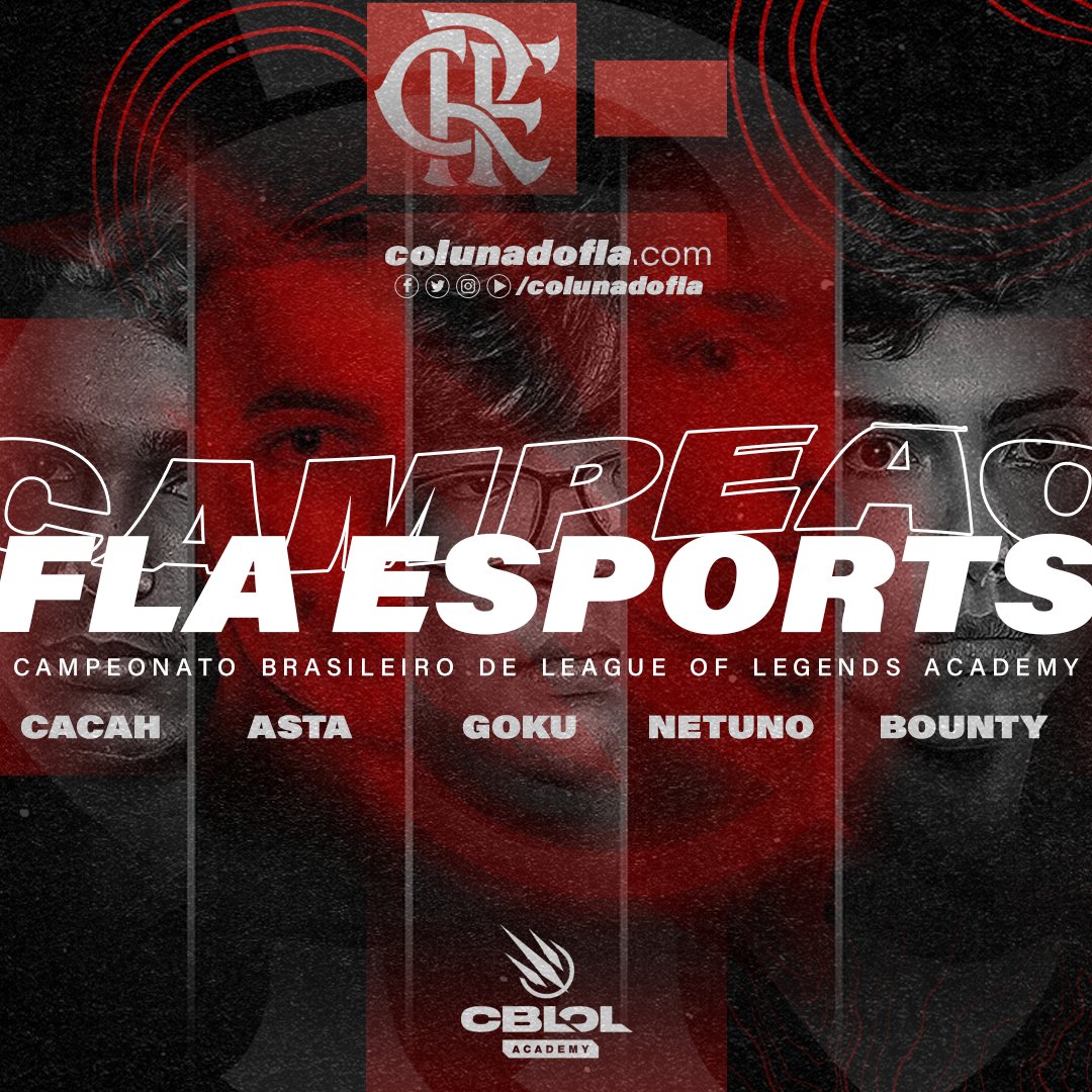 ColunadoFla's tweet photo. É CAMPEÃO! É CAMPEÃO! É CAMPEÃO!🏆

Com direito a pentakill do ídolo @gokucplol, o Flamengo venceu a FURIA e vai levantar o caneco do CBLOL Academy!

Parabéns, @caca_lol1, @astalol2, @gokucplol, @netunolol1 e @bountylol_! 👑 https://t.co/CNr5MhXpwm
