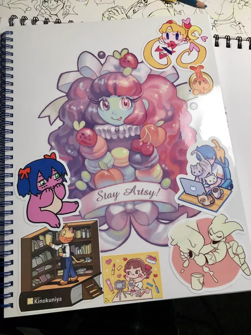 New sketchbook, first page is @Dollightfully `s dragon gal, Aurora, caught doodling in her spell book ?✍️ 