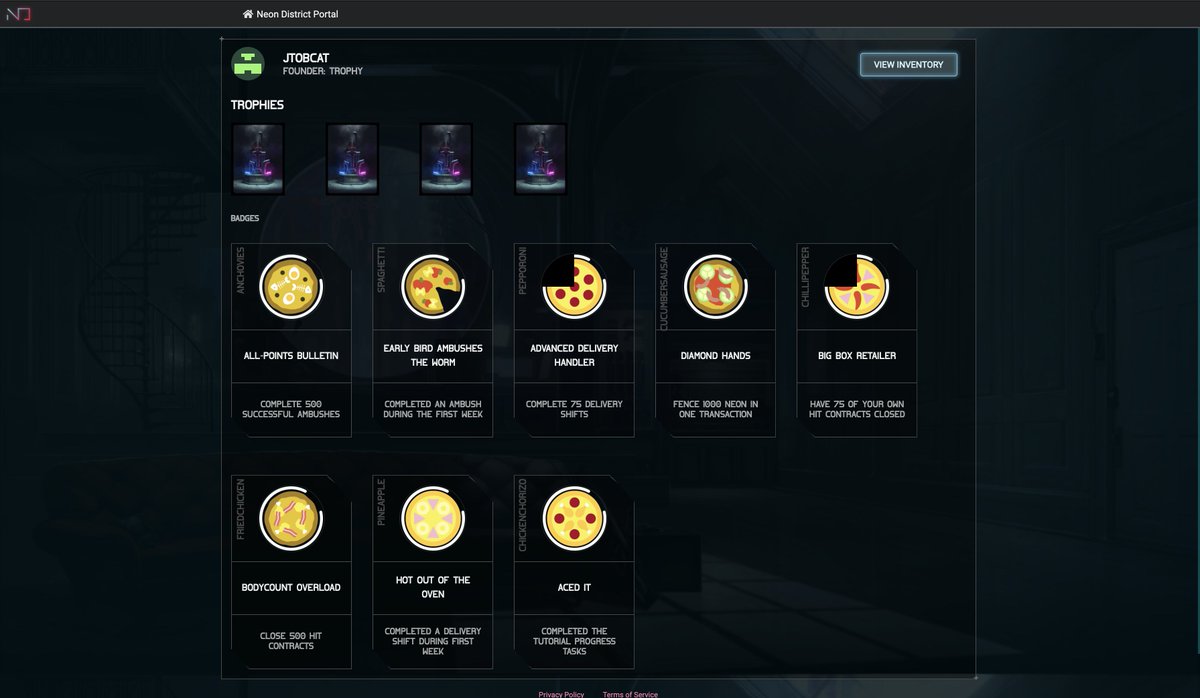 neondistrictRPG's tweet photo. Badges are now live on Neon District! A free to play NFT game! https://t.co/riYNmfEMfU

Read more about how to earn badges on our new medium post! 👇
https://t.co/pA0VGGhRRN https://t.co/5KC5tn9bl0