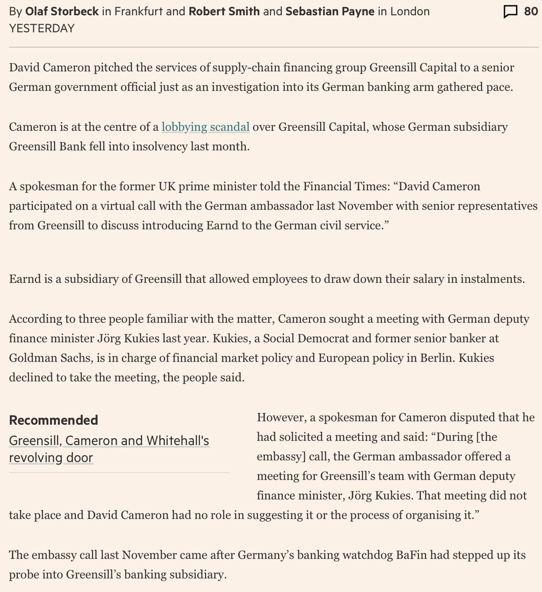paullewismoney's tweet image. Cameron also tried to get German government to use Greensill Capital, the now bust financial engineering group.