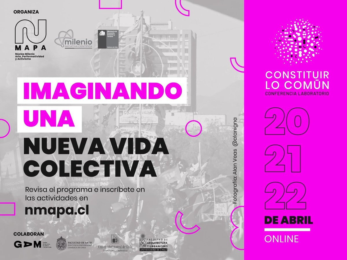 NMapa_Chile's tweet photo. #ConstituirLoComún abrirá con “Intervenciones políticas a través de la performance bajo el lente de Marsha Gall”, una conversación con las artistas Marcela Fuentes y María José Contreras.
📌 Martes 20 de abril / 12h Chile YouTube @centroGAM y Facebook #NMAPA
#gratuito https://t.co/xeH9OkNhkX