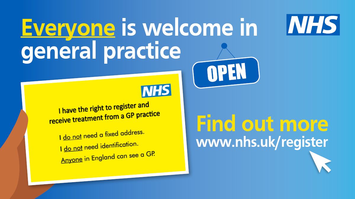 Anyone in England can register to see a GP. Please encourage people to register with your practice to ensure that they are prioritised for the COVID-19 vaccine. 💉 #GeneralPractice #CovidVaccine