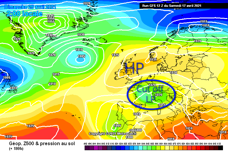 Whilst high pressure is expected to dominate until at least end of April if not further into May...there remains a chance of cut off low pressure systems bringing wetter & windier weather to parts of the south in the last week of AprilOnly a small chance but worth the mention