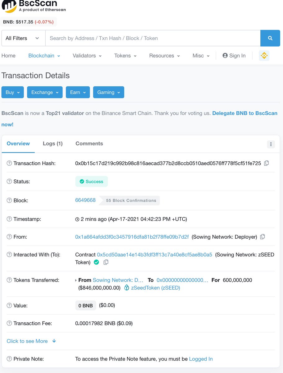It is official. 600,000,000 $zSEED has been sent to a void address and burned.

Our $zSEED max supply is 400,000,000 and #zSEED is 100% on #BSC

This is to support the movement: #BUIDL on #BSC that started by <a href="/launchzoneann/">LaunchZone (LZ.finance)</a> 

#TogetherWeAreStronger